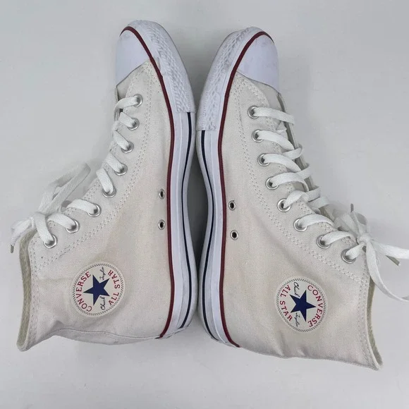 Converse Chuck Taylor All Star High Top White Canvas Sneakers M7650 Y2K M 10 W12 - Picture 6 of 13